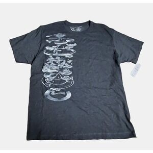 Signature Studio Crew Neck Short Sleeve Gear Machine T-Shirt XL Heather Gray NWT